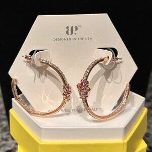 NWT - Bomb Party "All This Time" Rose Gold Hoops